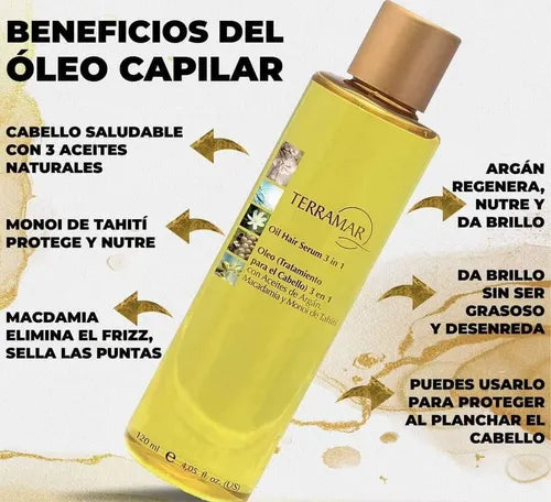 Terramar Oil Hair Serum 3 in 1 de la marca Terramar. 40ml.